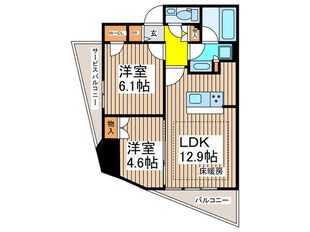 ｻﾝﾘﾔﾝ花小金井ｽﾃｰｼｮﾝﾌﾛﾝﾄ(1303)の物件間取画像